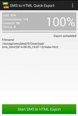 Play SMS to HTML Quick Export