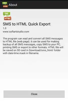 Play SMS to HTML Quick Export