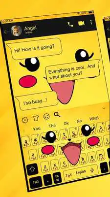 Play SMS Yellow Cartoon Keyboard Theme