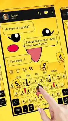 Play SMS Yellow Cartoon Keyboard Theme