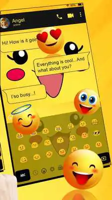 Play SMS Yellow Cartoon Keyboard Theme