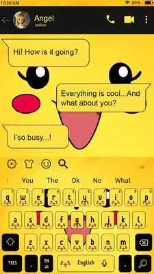 Play SMS Yellow Cartoon Keyboard Theme