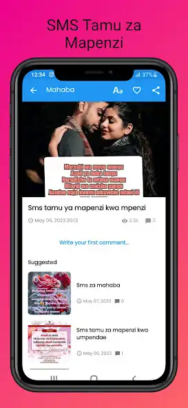 Play SMS za Mapenzi za kiswahili  and enjoy SMS za Mapenzi za kiswahili with UptoPlay