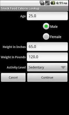 Play Snack Food Calorie Lookup