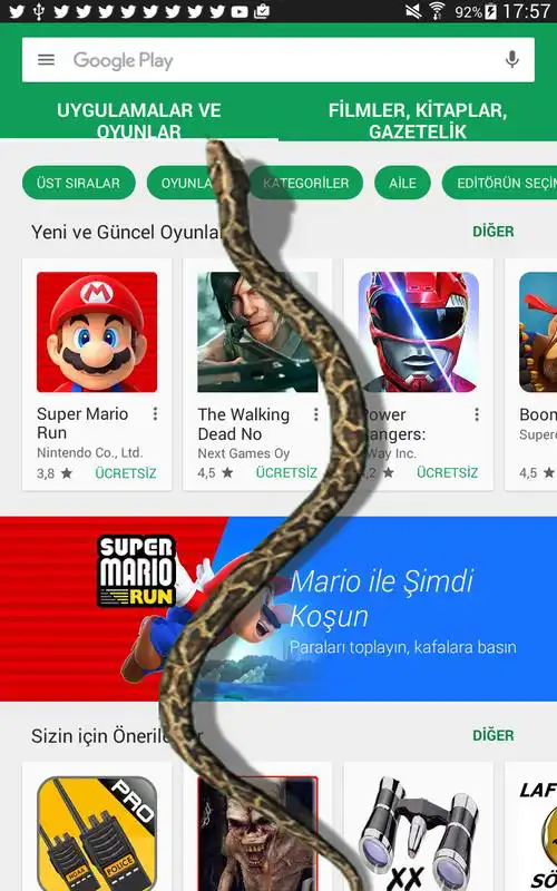 Play Snake On Screen Joke