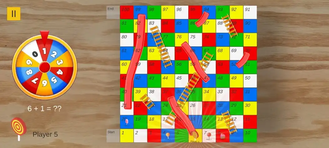 Play Snakes and Ladders math game as an online game Snakes and Ladders math game with UptoPlay