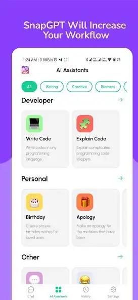 Play SnapGPT : AI Chat Assistant as an online game SnapGPT : AI Chat Assistant with UptoPlay