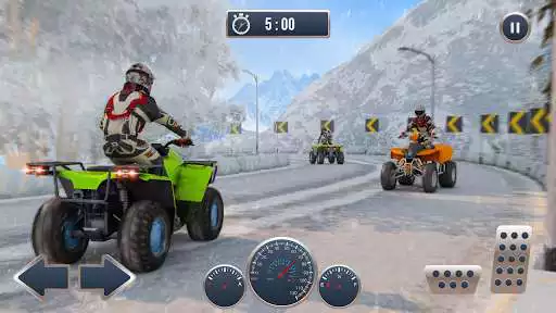 Play Snow ATV Bike Stunt Race as an online game Snow ATV Bike Stunt Race with UptoPlay