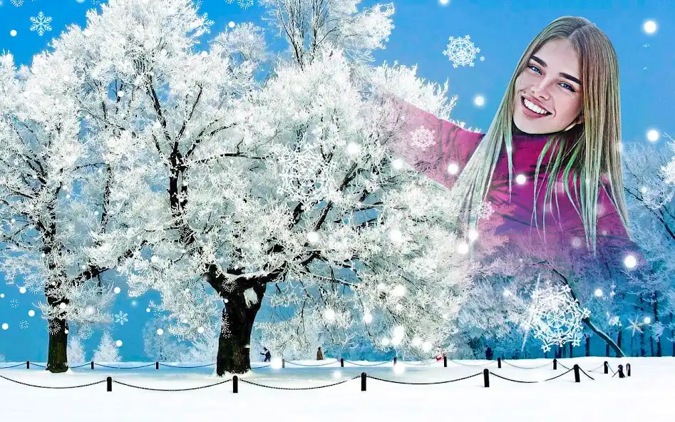 Play Snowfall photo effect editor as an online game Snowfall photo effect editor with UptoPlay