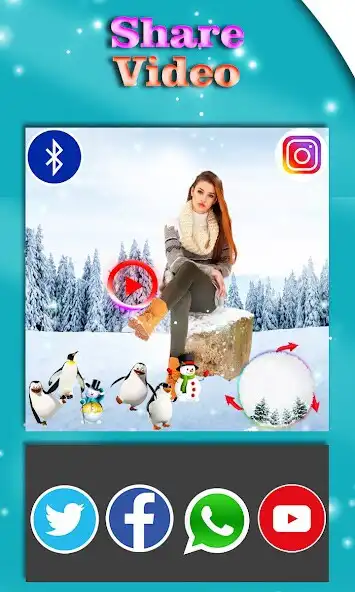 Play Snowfall Photo Video Maker as an online game Snowfall Photo Video Maker with UptoPlay
