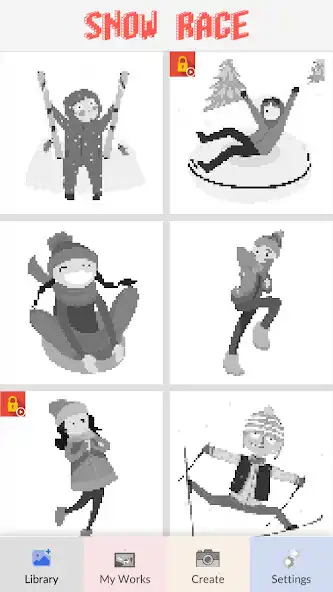 Play Snow Race Pixel Art  and enjoy Snow Race Pixel Art with UptoPlay