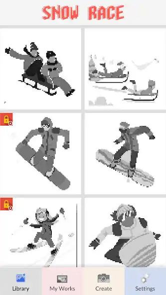 Play Snow Race Pixel Art as an online game Snow Race Pixel Art with UptoPlay