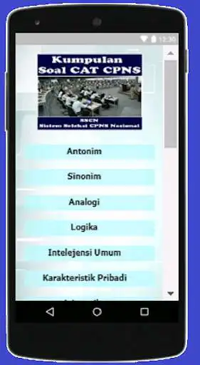 Play Soal CAT CPNS Terbaru (Untuk Semua Kementerian) as an online game online Soal CAT CPNS Terbaru (Untuk Semua Kementerian) with UptoPlay com.duddienapp.catcpns2017 Play Soal CAT CPNS Terbaru (Untuk Semua Kementerian) as an online game Soal CAT CPNS Terbaru (Untuk Semua Kementerian) with UptoPlay