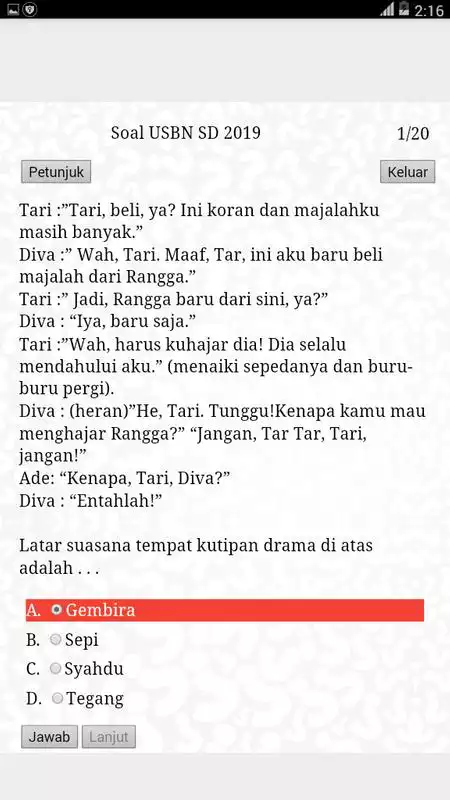 Play Soal UN SD 2019 Terbaru