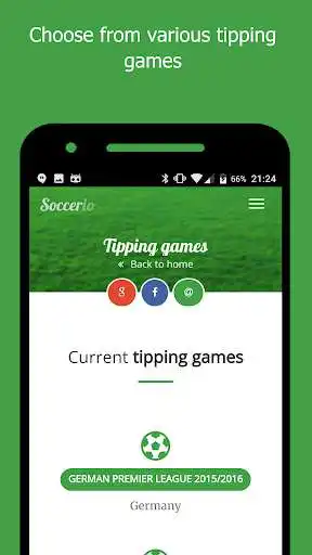 Play Soccerio - Soccer Tipping Game as an online game Soccerio - Soccer Tipping Game with UptoPlay