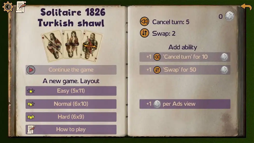Play Solitaire 1826 Turkish shawl  and enjoy Solitaire 1826 Turkish shawl with UptoPlay