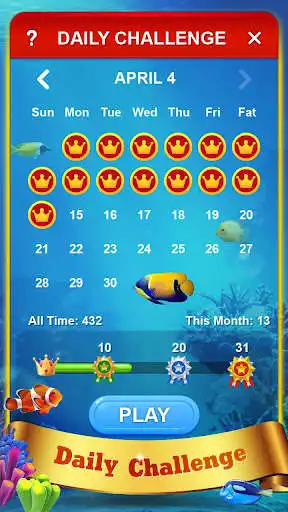 Play Solitaire - Fish as an online game Solitaire - Fish with UptoPlay