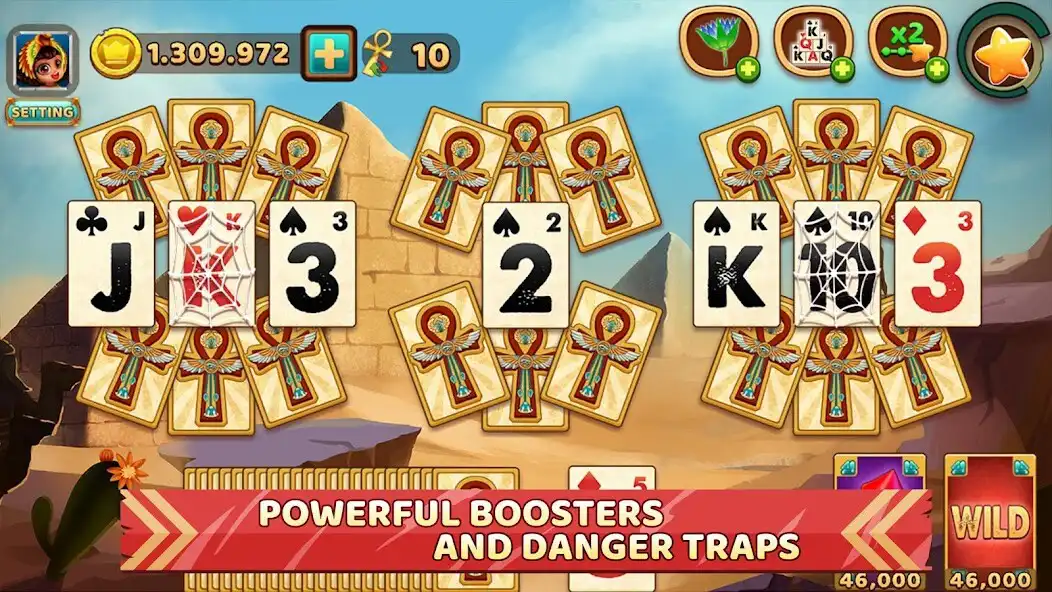 Play Solitaire - Pyramid Kingdom - Tripeaks as an online game Solitaire - Pyramid Kingdom - Tripeaks with UptoPlay