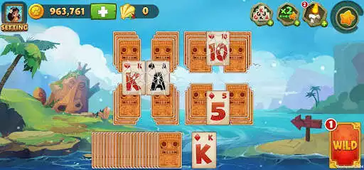 Play Solitaire Vacation - Tri Peaks as an online game Solitaire Vacation - Tri Peaks with UptoPlay