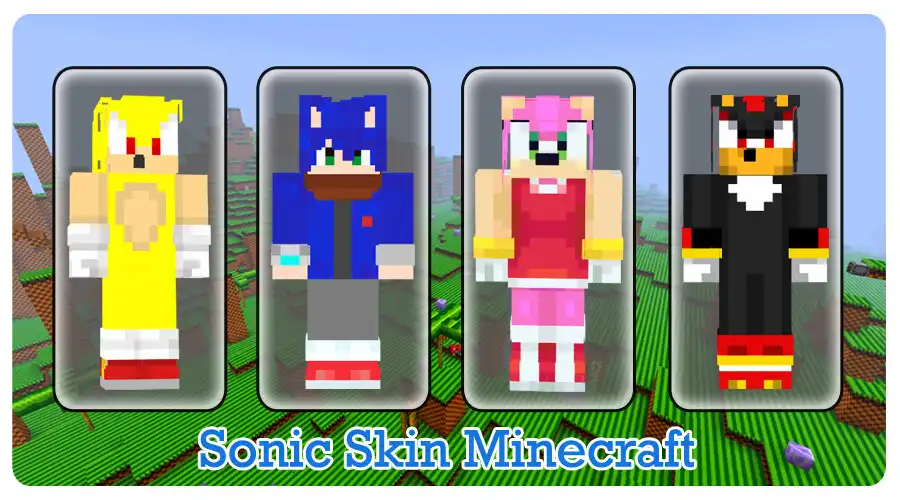 Play Sonic Skin Minecraft PE as an online game Sonic Skin Minecraft PE with UptoPlay