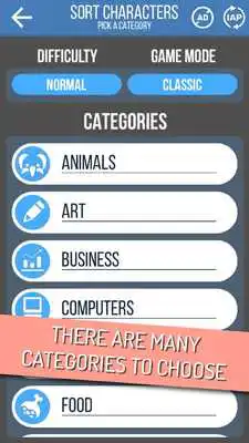 Play Sort Characters as Prescribed to Correctly