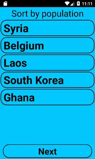 Play Sort Countries as an online game Sort Countries with UptoPlay