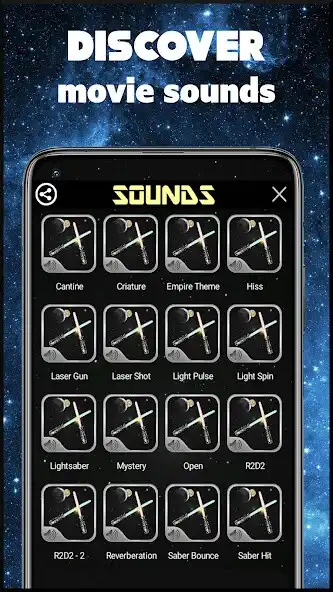 Play Sounds and audio effects of laser swords