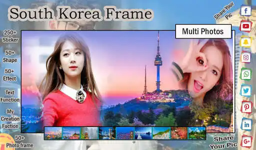 Play South Korea Photo Frame - Photo Editor as an online game South Korea Photo Frame - Photo Editor with UptoPlay