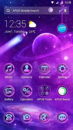 Play Space Galaxy APUS Launcher theme
