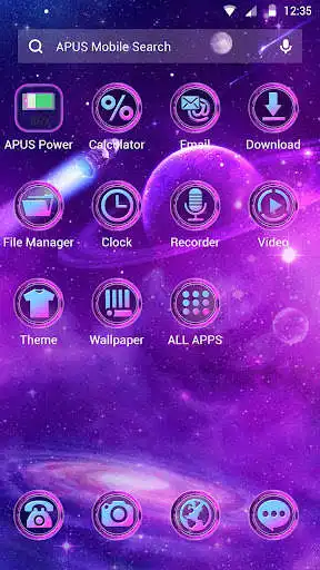 Play Space Galaxy APUS Launcher theme
