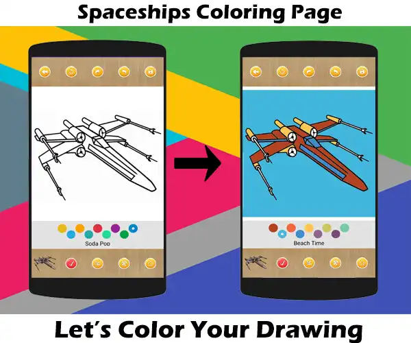 Play Spaceships Drawing  Coloring as an online game Spaceships Drawing  Coloring with UptoPlay
