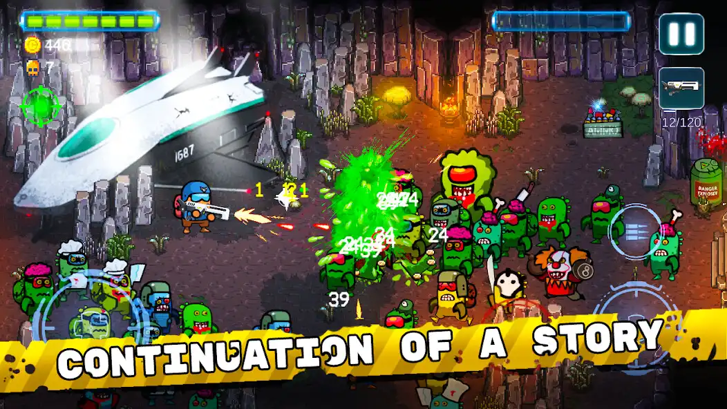 Play Space Zombie Shooter: Survival as an online game Space Zombie Shooter: Survival with UptoPlay