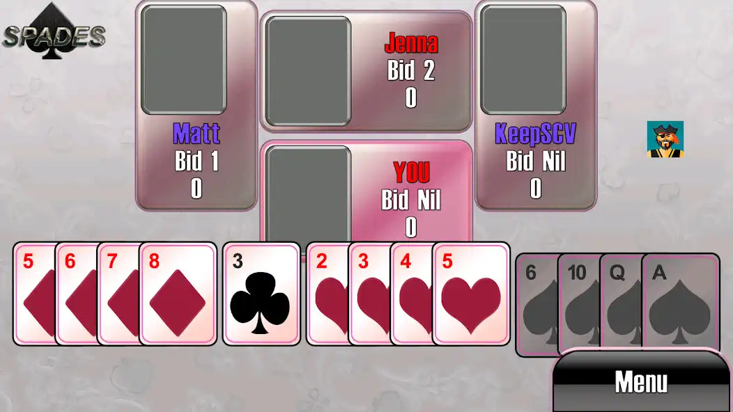 Play Spades 2 as an online game Spades 2 with UptoPlay