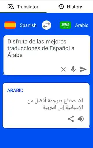 Play Spanish - Arabic Translator ( Text to Speech ) as an online game Spanish - Arabic Translator ( Text to Speech ) with UptoPlay