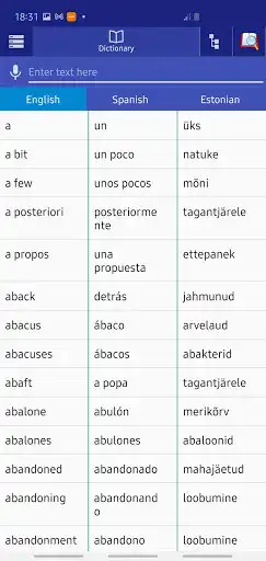 Play Spanish Estonian dictionary