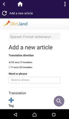 Play Spanish Finnish dictionary