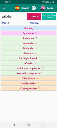 Play Spanish Verb Conjugation - Conjugator- Translation  and enjoy Spanish Verb Conjugation - Conjugator- Translation with UptoPlay