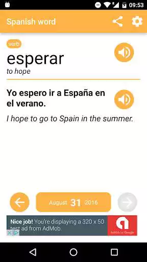 Play Spanish Word of the Day  and enjoy Spanish Word of the Day with UptoPlay
