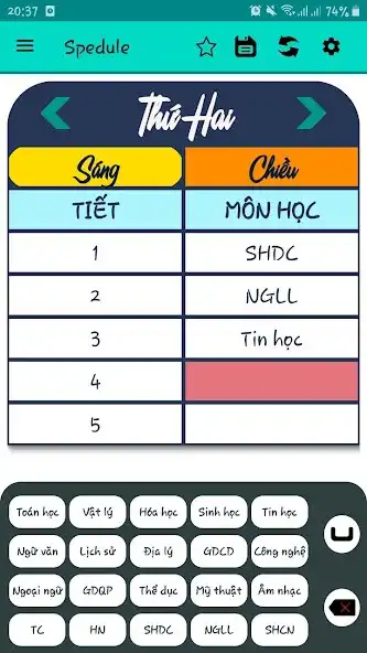 Play Spedule - Thời khóa biểu nhanh as an online game Spedule - Thời khóa biểu nhanh with UptoPlay