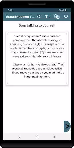Play Speed Reading Technique as an online game Speed Reading Technique with UptoPlay