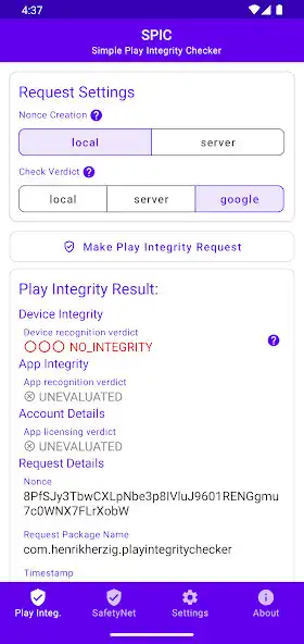 Play SPIC - Play Integrity Checker  and enjoy SPIC - Play Integrity Checker with UptoPlay