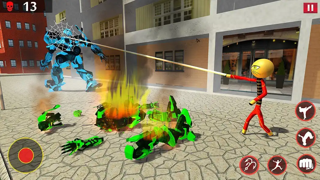 Play Spider Stickman Flying Rope as an online game Spider Stickman Flying Rope with UptoPlay