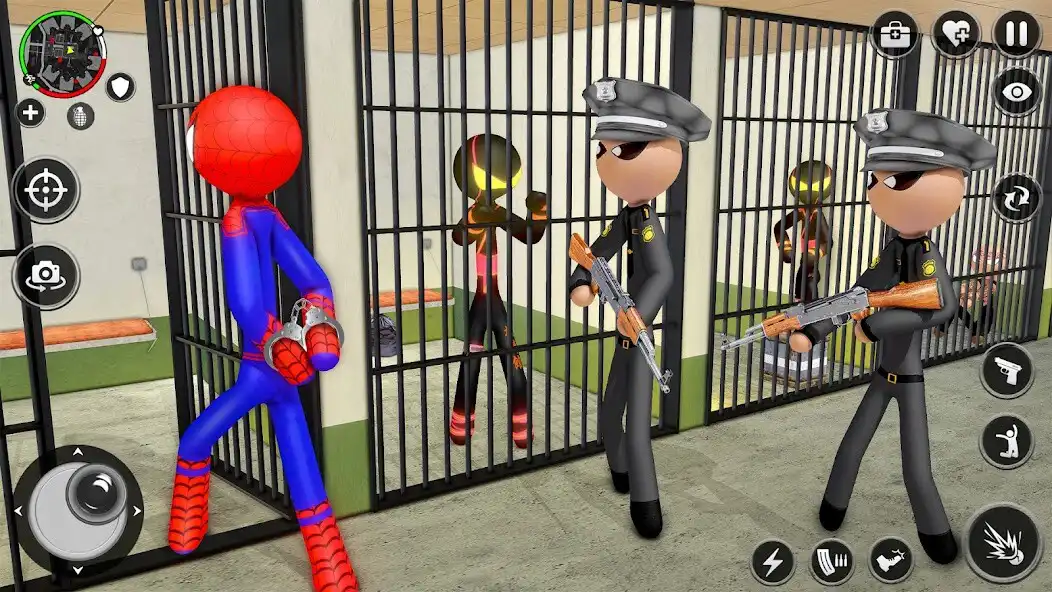 Play Spider Stickman Prison Break as an online game Spider Stickman Prison Break with UptoPlay