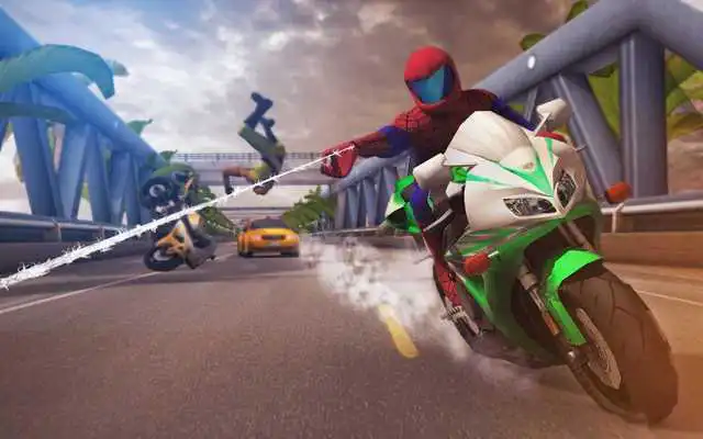 Play Spider Superhero Moto Racer