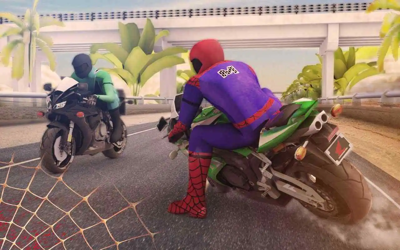 Play Spider Superhero Moto Racer