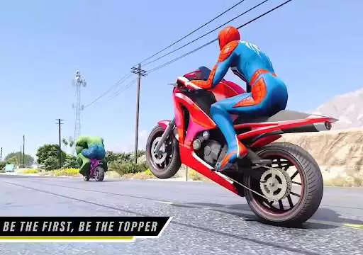 Play Spider Tricky Bike Stunt Race as an online game Spider Tricky Bike Stunt Race with UptoPlay