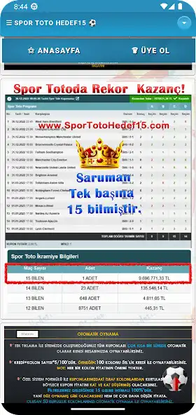 Play Spor Toto Hedef15 as an online game Spor Toto Hedef15 with UptoPlay