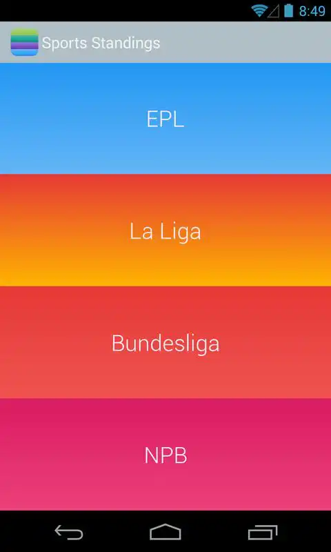 Play Sports Standings