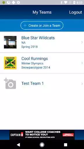 Play Sports Team Connect