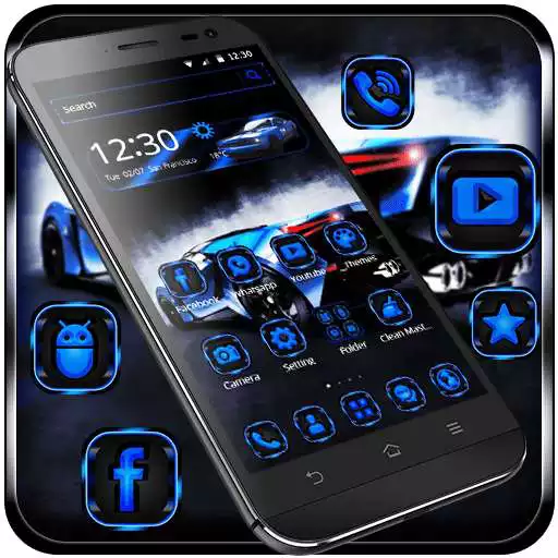 Free play online Sporty blue Car theme  APK